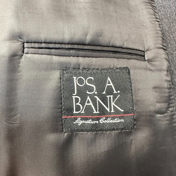 Jos A Bank Signature Collection Mitchell Wool‎ 3 Button Jacket, 46R, Charcoal - Picture 9 of 12